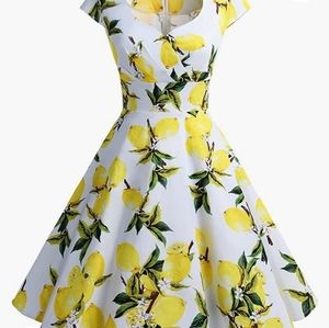 Vintage Lemon Swing Dress